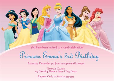 Free Printable Disney Princess Birthday Invitations Printable