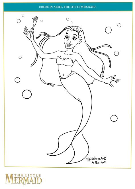 The Little Mermaid Coloring Pages Halle Bailey