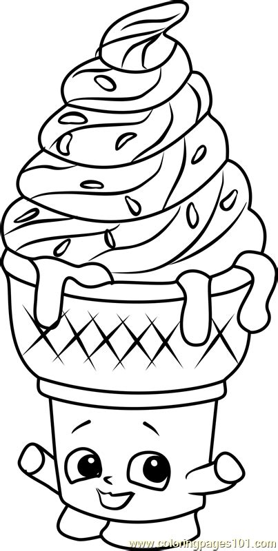 Unicorn Ice Cream Cone Coloring Page