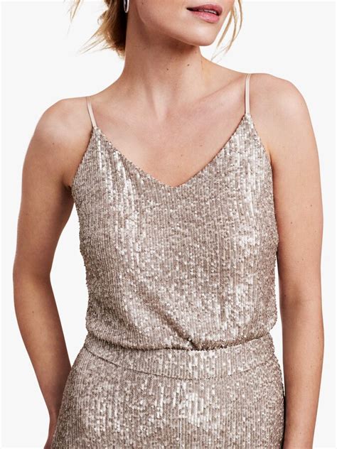 Pure Collection Sequined Camisole Top Antique Gold Shopstyle