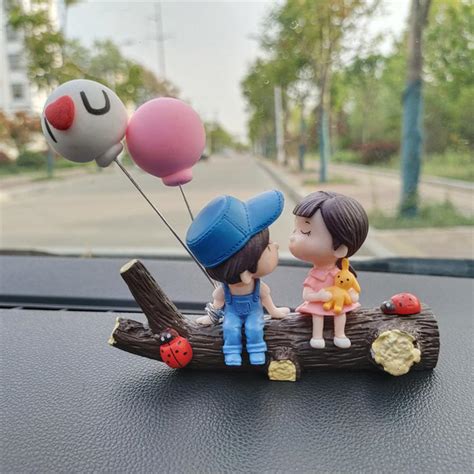 Car Decoration Car Air Outlet Clip Cute Cartoon Couples Action Figure