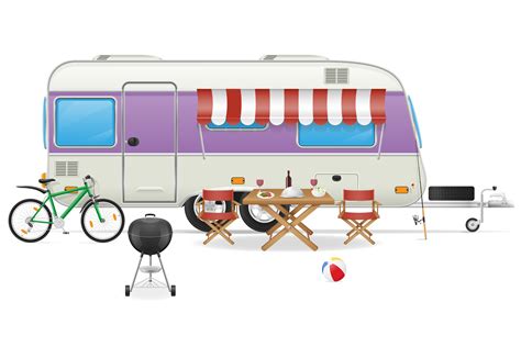 Trailer Camp Caravan Vector Illustration 516384 Vector Art At Vecteezy