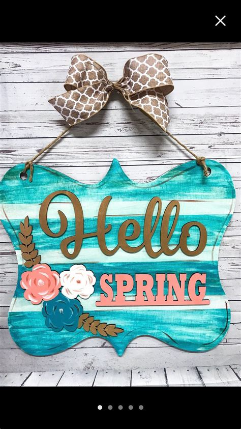 Hello spring door hanger | Etsy in 2021 | Spring door decoration ...