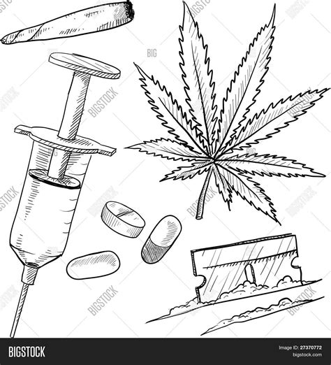 Illegal Drugs Sketch Vector And Photo Bigstock