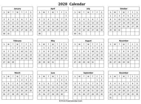 2017 Yearly Calendar Landscape 06 Free Printable Temp