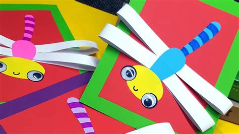 Easy Dragonfly Paper Craft For Kids Youtube