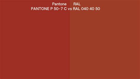 Pantone P 50 7 C Vs Ral Ral 040 40 50 Side By Side Comparison