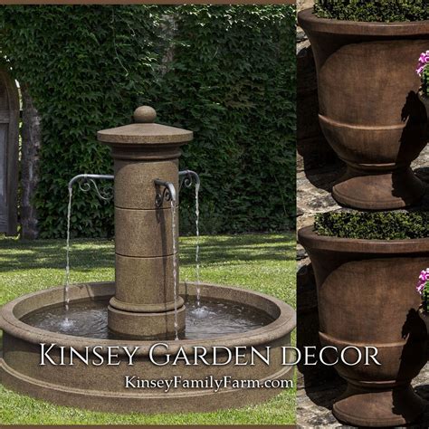 Kinsey Garden Decor Large Avignon Outdoor Water Fountain Urn Planters