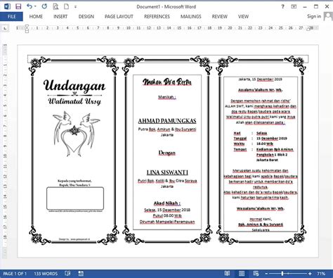 Detail Download Template Undangan Pernikahan Ms Word Koleksi Nomer 53