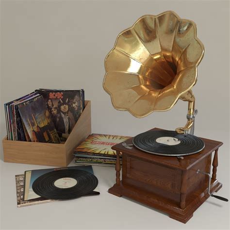 3D model phonograph and vinyl records | CGTrader