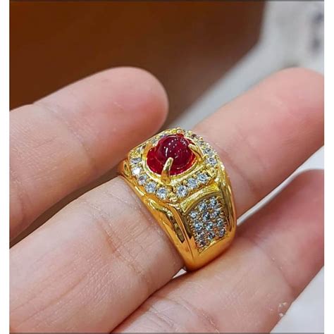 Jual Cincin Batu Merah Delima Siam Md Bangkok Asli Shopee Indonesia