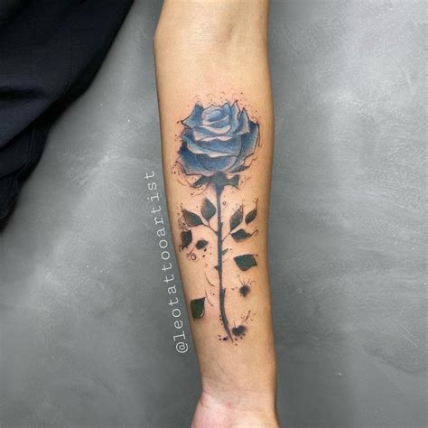 Top 81 Best Blue Rose Tattoo Ideas 2021 Inspiration Guide Rose