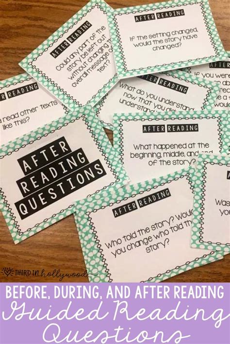 Guided Reading Questions Before During And After Reading