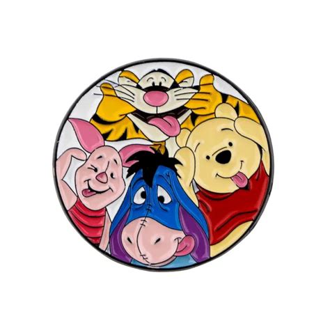Winnie The Pooh Tigger Eeyore Piglet Cartoon Characters Round Enamel