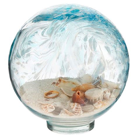 Swirled Glass 6 5 Globe W Sand And Seashells Light Blue Light 6264309850840 Burkes Outlet