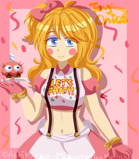 An Anime Girl Holding A Cupcake With The Words Let S Party On It