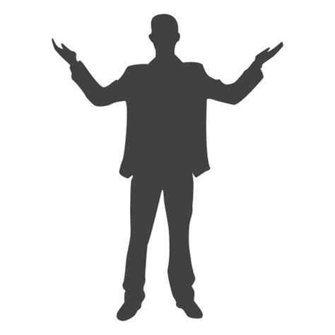 Celebrating Man Silhouette Transparent Png And Svg Vector File