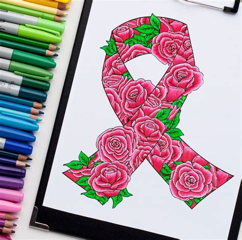 Awareness Ribbon - Free Coloring Page - Sarah Renae Clark - Coloring