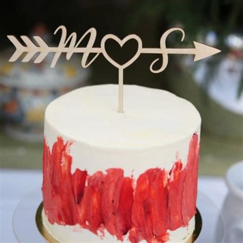 Monogram Cake Topper With Arrow Thistle And Lace Designs Inc