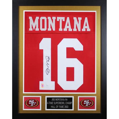 Joe Montana Signed Custom Framed Jersey Display Jsa And Montana