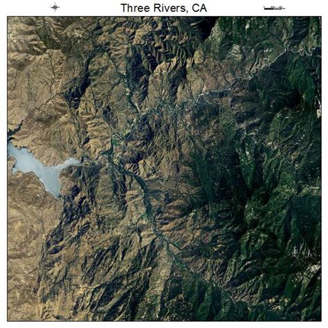 Aerial Photography Map Of Three Rivers Ca California