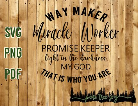 Way Maker Miracle Worker Promise Keeper Light In The Etsy