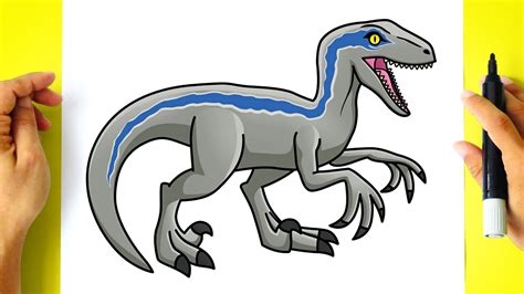 How To DRAW VELOCIRAPTOR BLUE Drawing Dinosaur Jurassic World