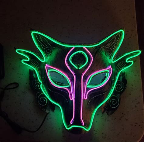 Rave Fox Neon Led Glow Mask Neon Culture