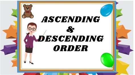 Ascending Order And Descending Order Ascending Order For Kids