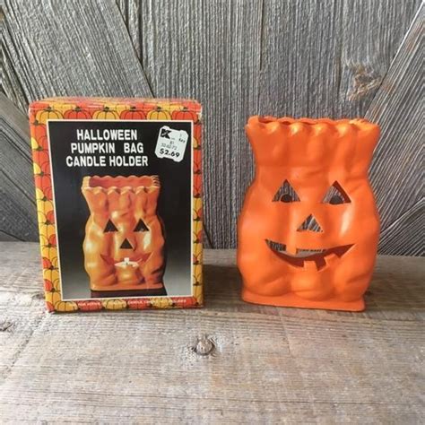 Vintage Halloween Votive Ceramic Pumpkin Candle Holder Etsy In 2020