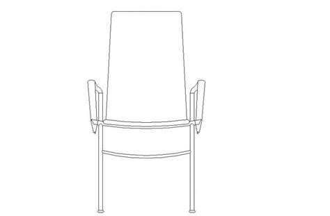 Front View Of A Chair 2d Model Design Dwg File Cadbull