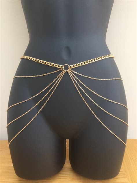 gold alloy tassel body waist chain belly dance sexy belly etsy