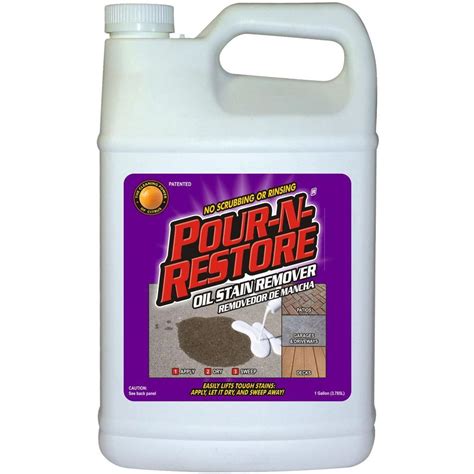 To get an oil stain off a pair of suede boots you need to use very specific tools and instructions, otherwise you can. Pour-N-Restore 1 Gal. Oil Stain Remover-PNR01GL - The Home ...