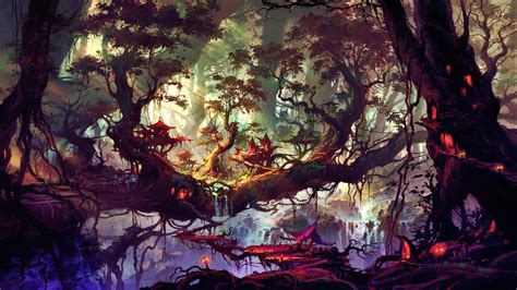 Artwork City Fantastic Fantasy Forest Home 4k Hd Wallpapers Wallpapers Hd