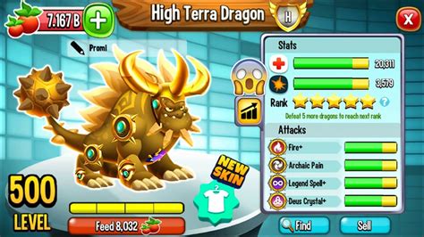 Dragon City High Terra Dragon Level 500 Max Congratulation From Deus