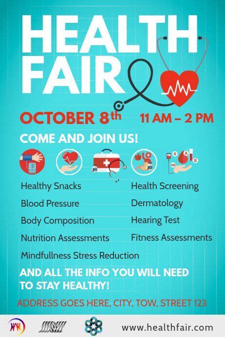 Health Fair Flyer Template Free Blue Health Fair Poster Template