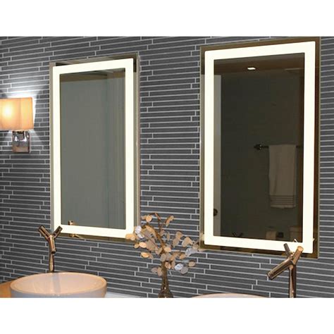 Led bathroom lighted mirror 36 x 36 lighted vanity mirror includes defogger touch switch controls, inner window style. 20 in. x 36 in. Rectangle Backlit LED Vanity Mirror-IL ...