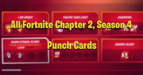 Check spelling or type a new query. All Fortnite Punch Cards Season 4 | Fortnite Insider
