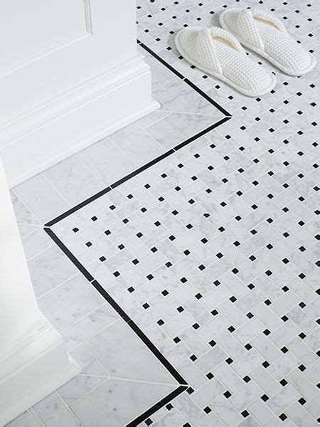 Carrara Basketweave Marble Mosaic Bathroom Floor Tiles Tile Floor