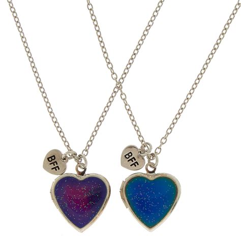 Best Friends Mood Heart Locket Pendant Necklaces 2 Pack Claires Us