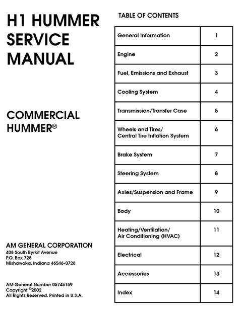 Hummer H1 Service Manual Pdf Download Manualslib
