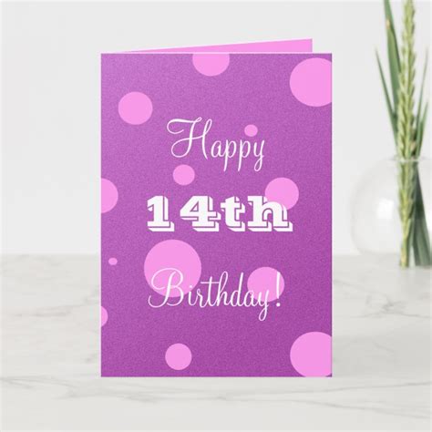 Happy 14th Birthday Card For Girl