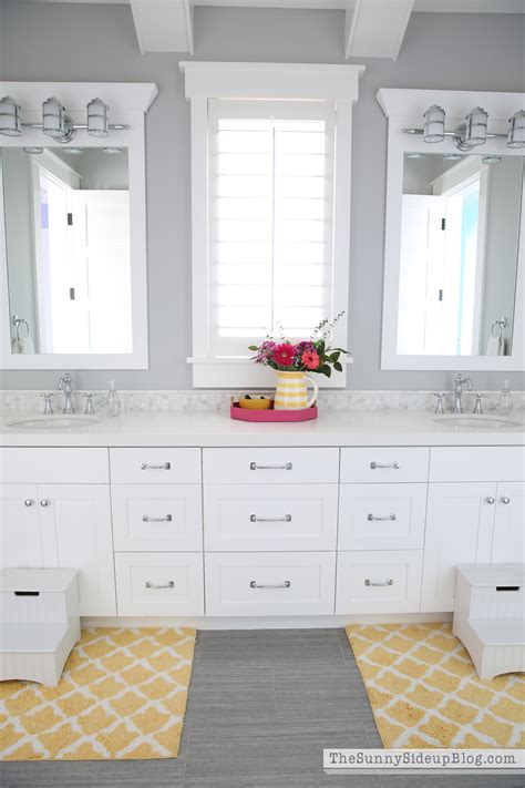 Expertly crafted solid birch frame. Girls' bathroom decor - The Sunny Side Up Blog