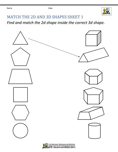3d Shape Worksheets For First Grade