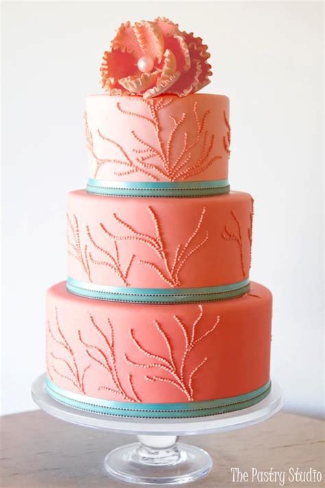 17 Best Images About Coral And Orange Cakes On Pinterest Peach Cake
