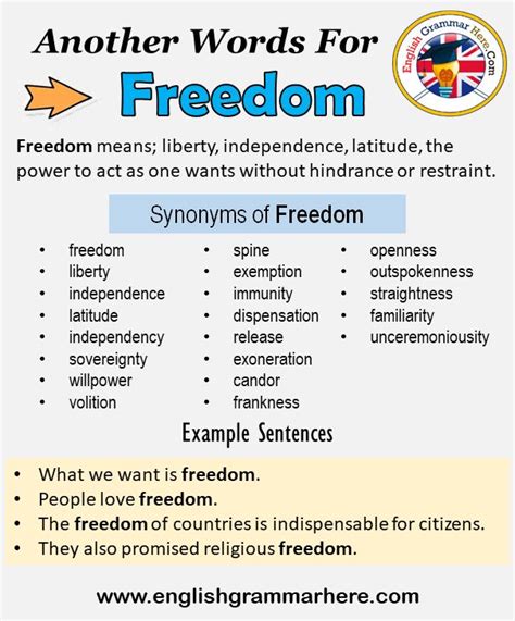 List Of Words That Describe Freedom