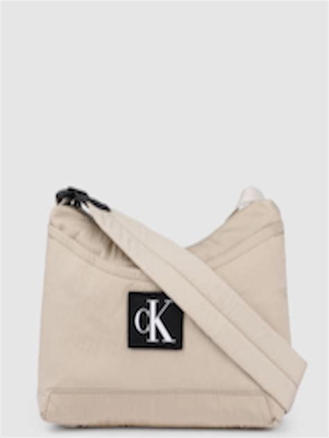Buy Calvin Klein Beige Structured Shoulder Bag Handbags For Women