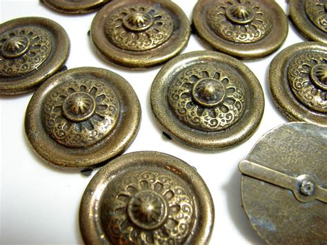 Vintage Decorative Metal Medallions With Paper Fastener Type Etsy