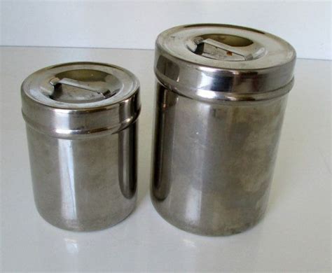 4.5 out of 5 stars. Industrial Stainless Steel Canisters Set of 2 by ...