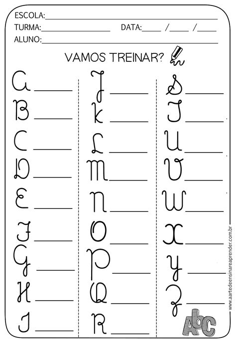 Atividade Pronta Alfabeto Cursivo Maiúsculo A Arte De Ensinar E